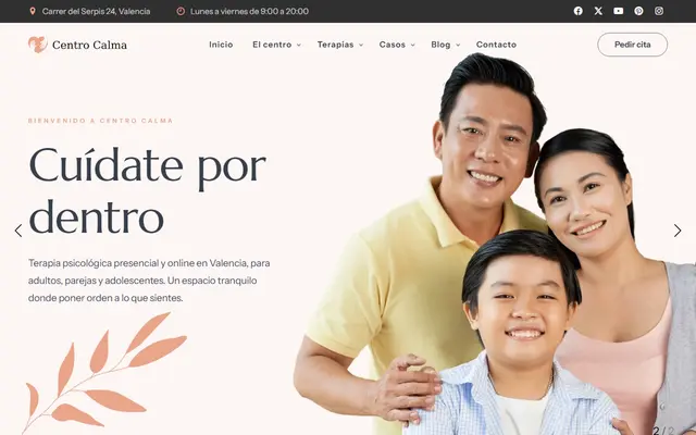 Centro Calma, web de consulta de psicología
