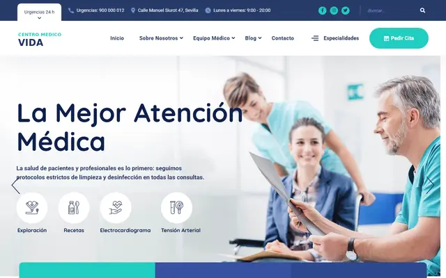 Centro Médico Vida, web de clínica