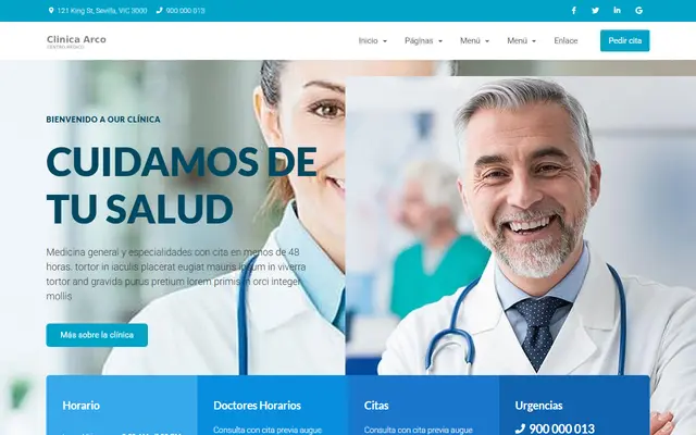 Clínica Arco, web de centro médico