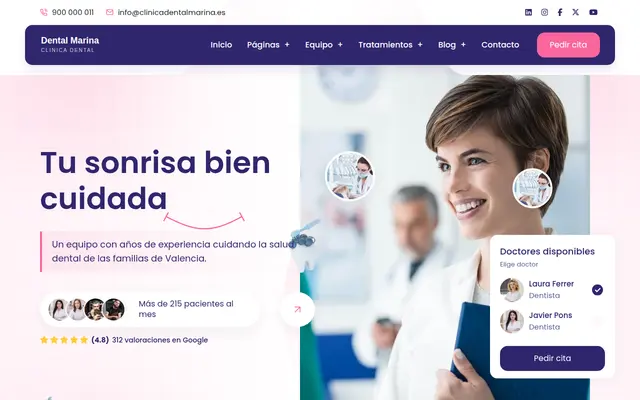 Clínica Dental Marina, web de clínica dental