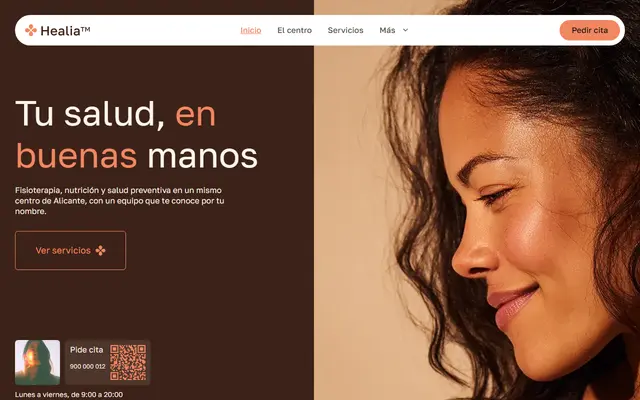 Healia, web de centro de salud