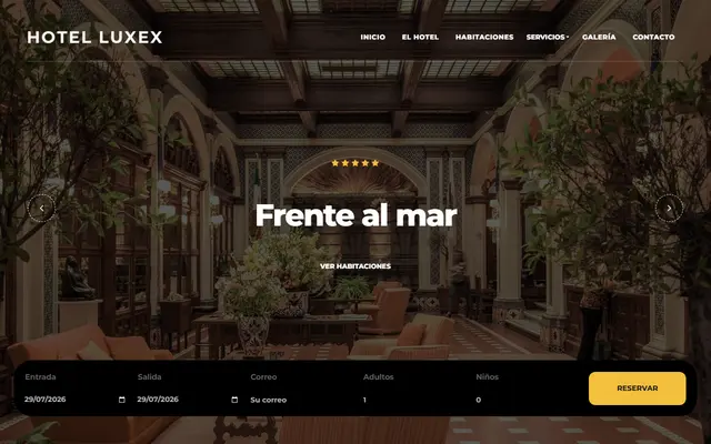 Hotel Luxex, web de hotel con reservas